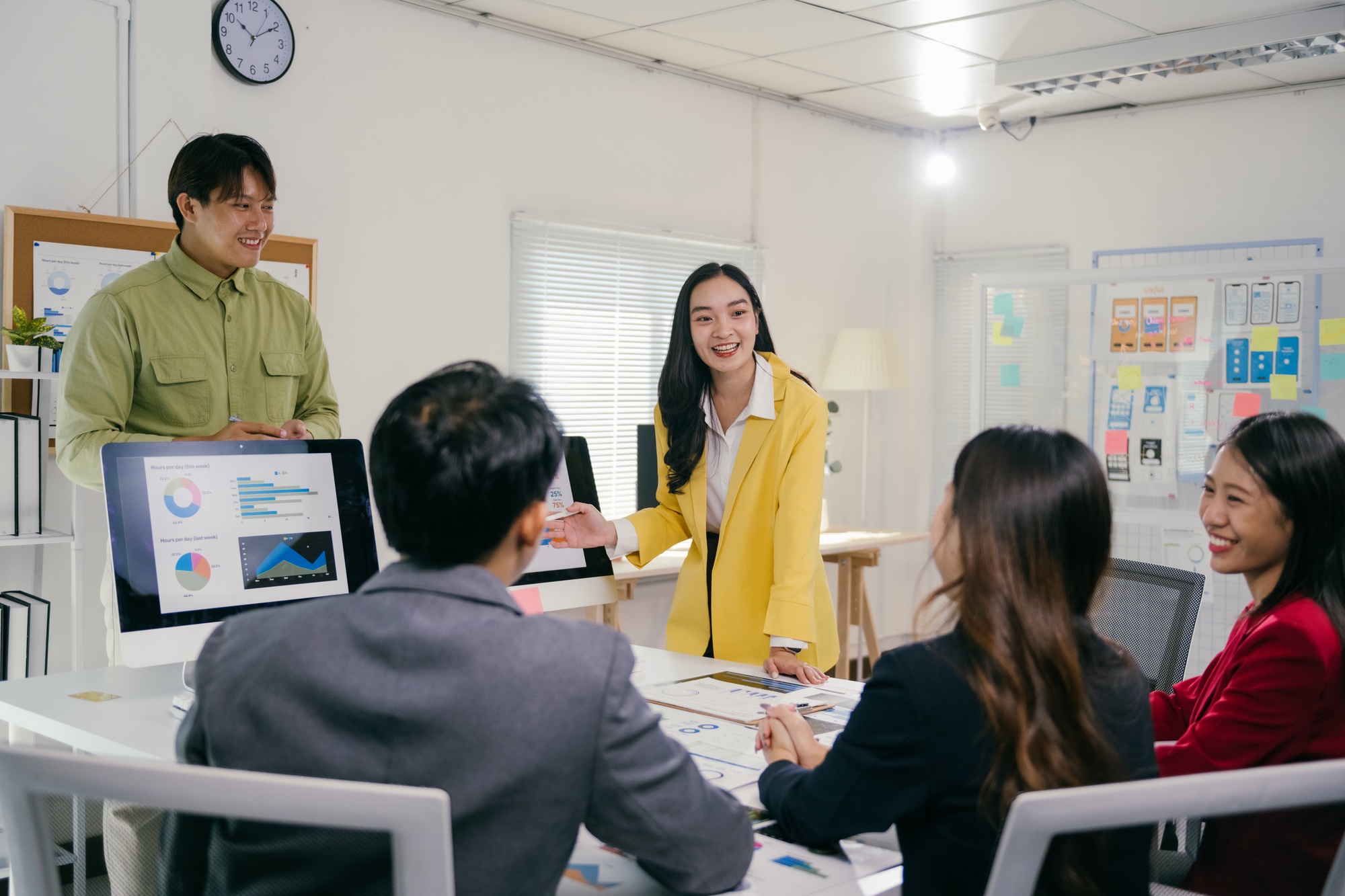 Asian businesspeople discussing during a business meeting